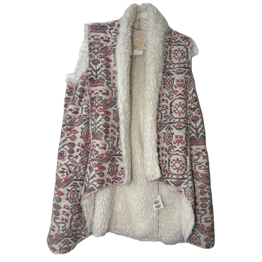 Hei Hei Women's Aztec Design Fur Lined Vest One Size